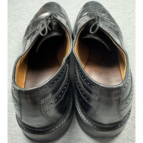 Allen Edmonds MacNeil Shoes Mens 13 Black Leather Long Wing Wingtips 9107 - Picture 7 of 11
